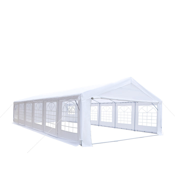 TMG Industrial 20' x 40' Tente de fête extérieure robuste avec parois latérales amovibles et portes enroulables, couverture en PE de 11 oz, plafond de 6'6", plafond de 10', TMG-PT2040F
