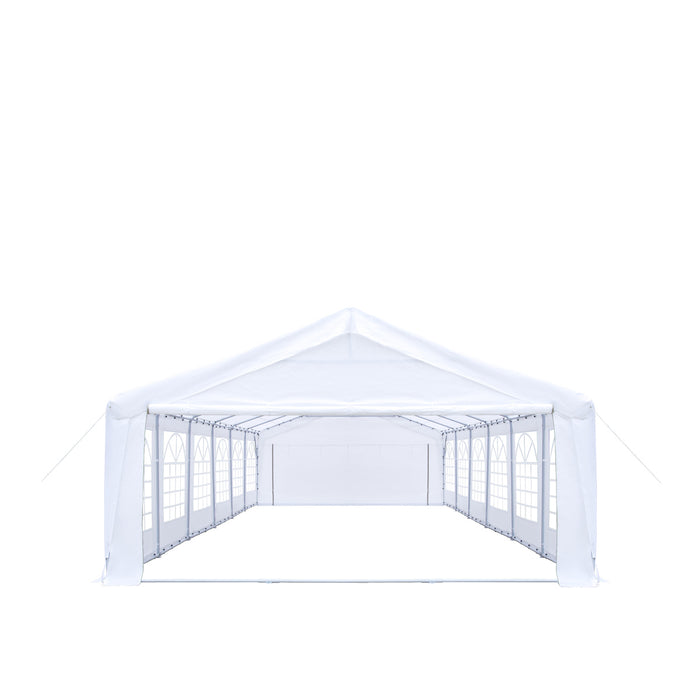 TMG Industrial 20' x 40' Heavy Duty Outdoor Party Tent with Removable Sidewalls and Roll-Up Doors, 11 oz PE Cover, 6’6” Overhead, 10’ Peak Ceiling, TMG-PT2040F