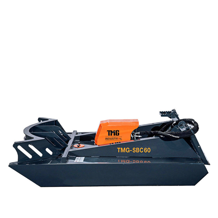 TMG Industrial Pro Series 60” Extreme Duty Open Front Skid Steer Brush Cutter, 15-25 GPM, Universal Mount, TMG-SBC60