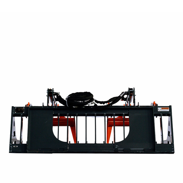 TMG Industrial 60” Skid Steer Skeleton Grapple Attachment, Universal Mount, 34” Arm Opening, 3” Tine Spacing, 2600 lb Weight Capacity, TMG-SG60
