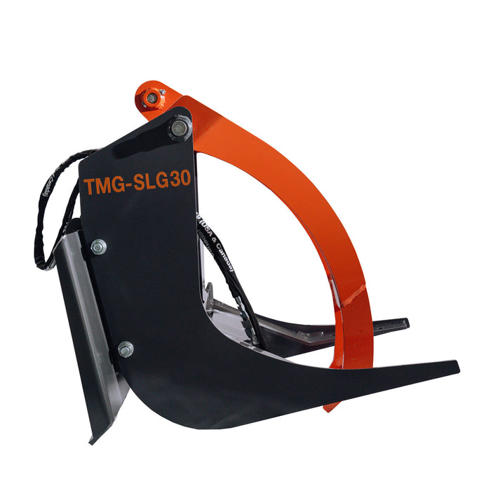 TMG Industrial 30” Skid Steer Log Grapple Attachment, 42” Claw Opening, 3000-lb Grapple Capacity, Universal Mount, TMG-SLG30
