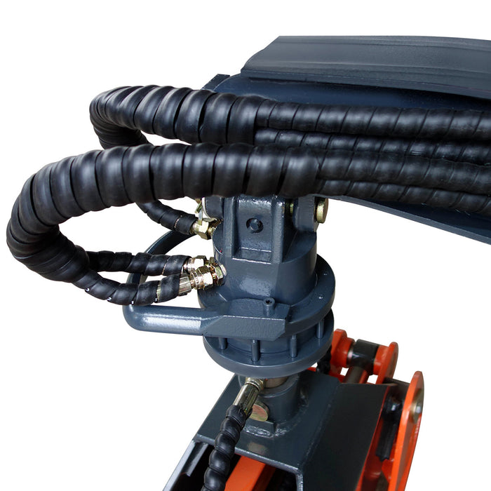 TMG Industrial 50" Skid Steer Rotary Log Grapple, 360° Rotation, 12V Solenoid Control Valve, 4500 LB Capacity, TMG-SLG49