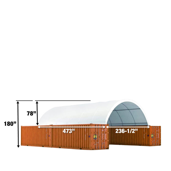 TMG Industrial 20' x 40' Abri de conteneur en tissu PVC, ignifuge, résistant à l'eau, protégé contre les UV, TMG-ST2041CV (anciennement ST2040C)