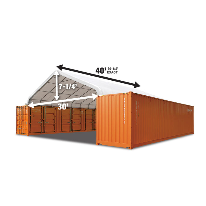 TMG Industrial 30' x 40' Peaked Roof Container Shelter with 11 oz PE Tarpaulin, TMG-ST3040C