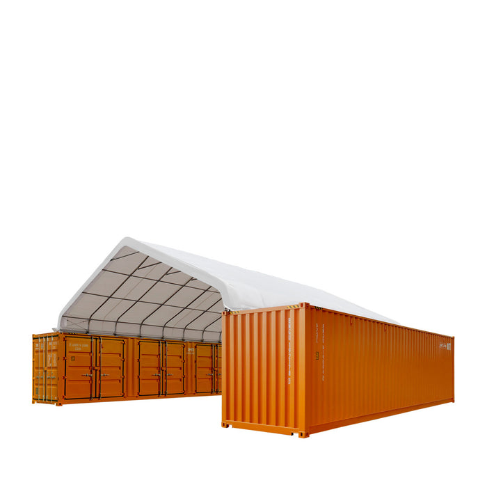 TMG Industrial 30' x 40' PE Fabric Pro Series Container Peak Roof Shelter, Fire Retardant, Water Resistant, UV Protected, TMG-ST3041CE(Previously TMG-ST3040CE)