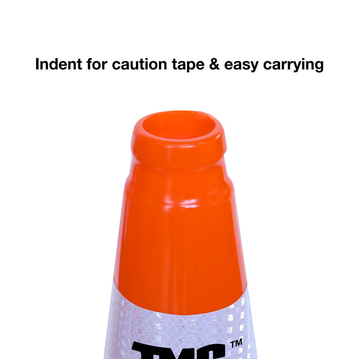 TMG Industrial 29” PVC Reflective Traffic Cones, 252 Cones, 14” Square Base, Hot & Cold Weather, High-Intensity Reflective Bands, TMG-TC29