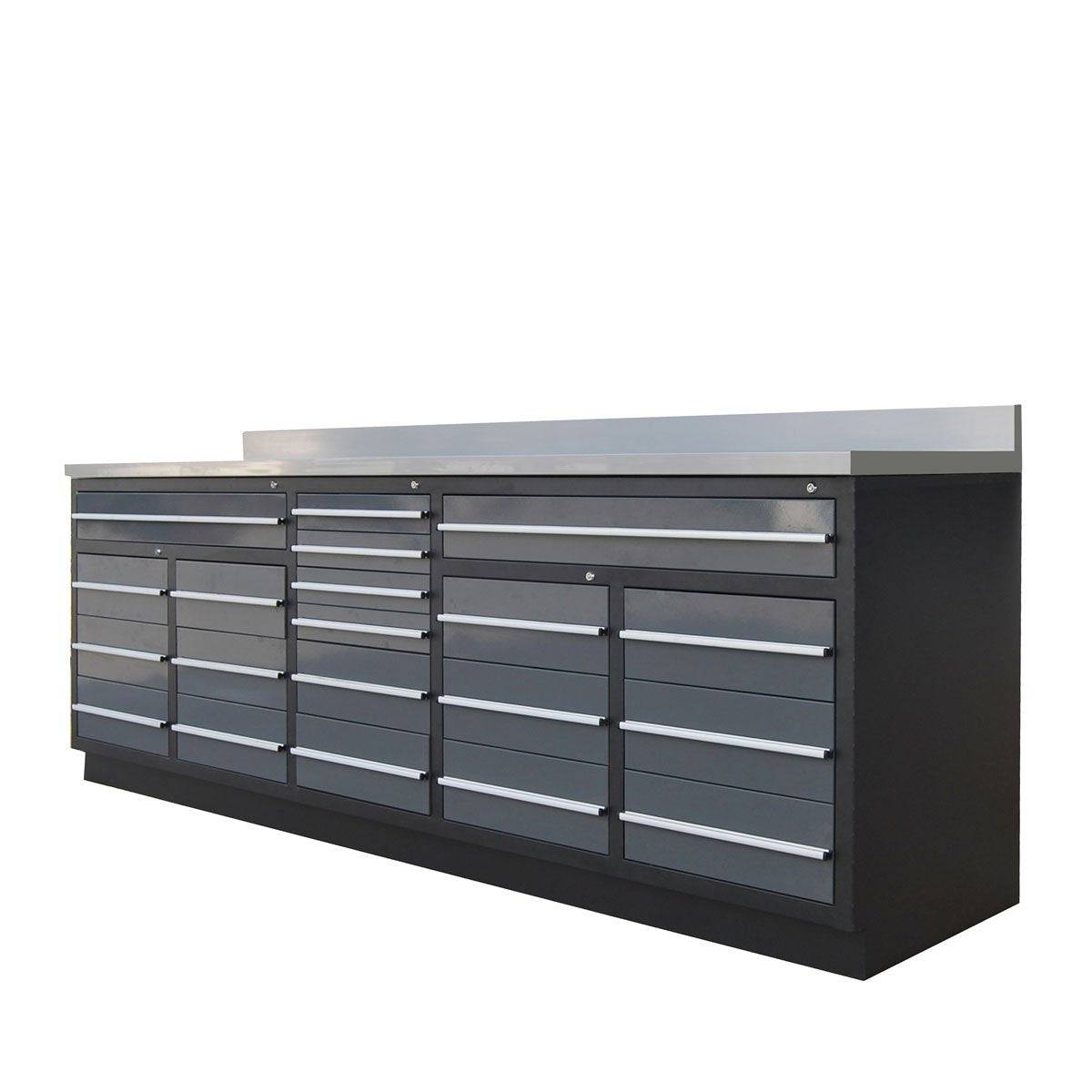 TMG Industrial Pro Series 10-FT 20 Drawer Stainless Steel Table