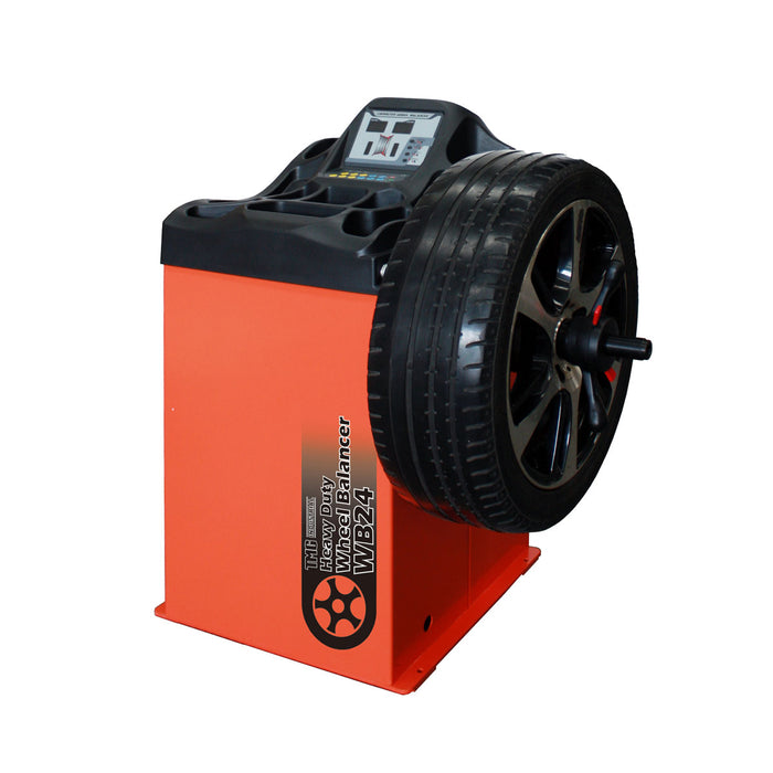 TMG Industrial Self-Calibrating Wheel Balancer, 10”-24” Rim, Computerized, 220 RPM, +/- 1 g of Accuracy, ALU Balancing Modes, TMG-WB24